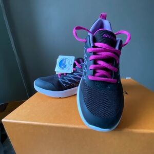 Skechers Black Sneakers with Pink and Purple Accents